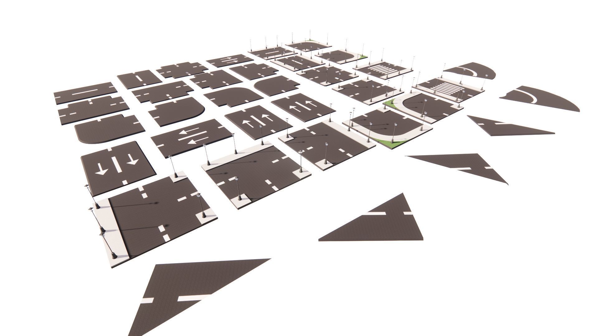 Road Pack - Extended-City Roads 3D model_5