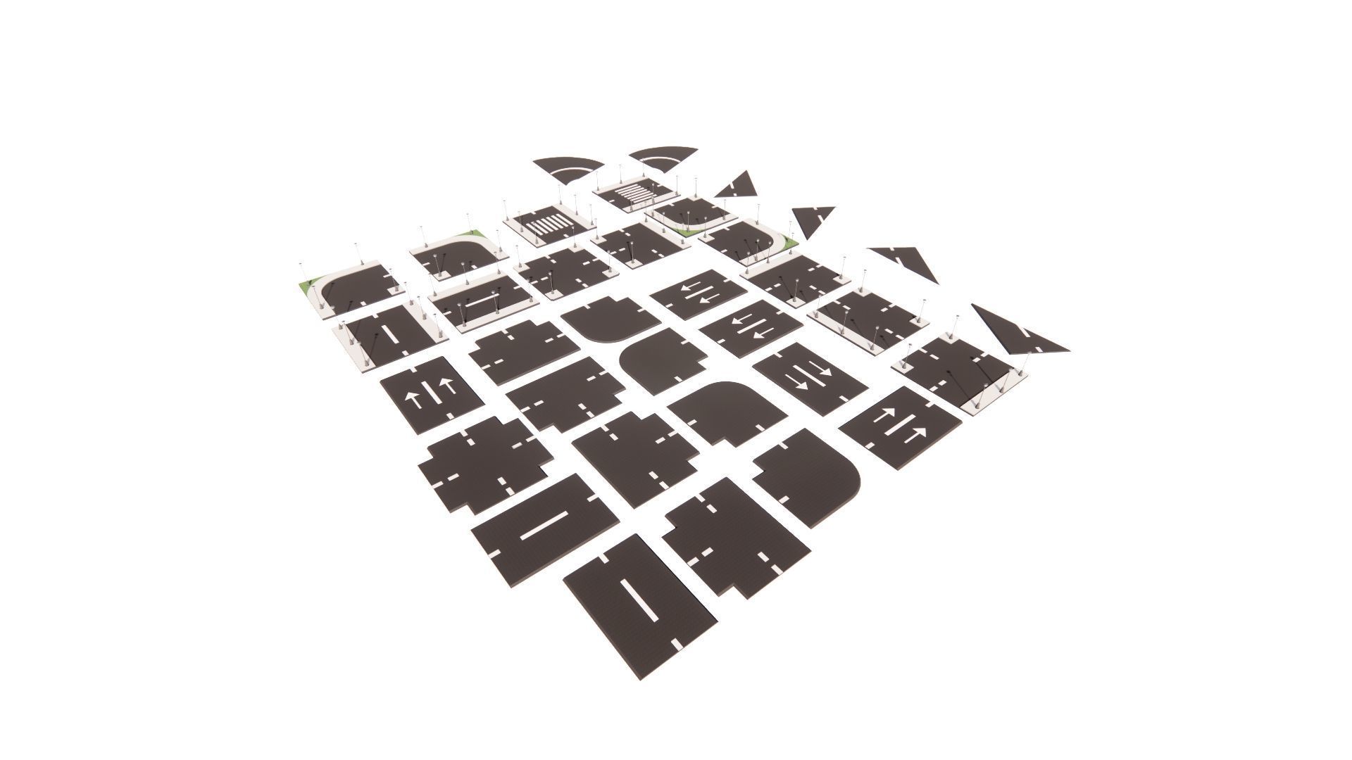 Road Pack - Extended-City Roads 3D model_2