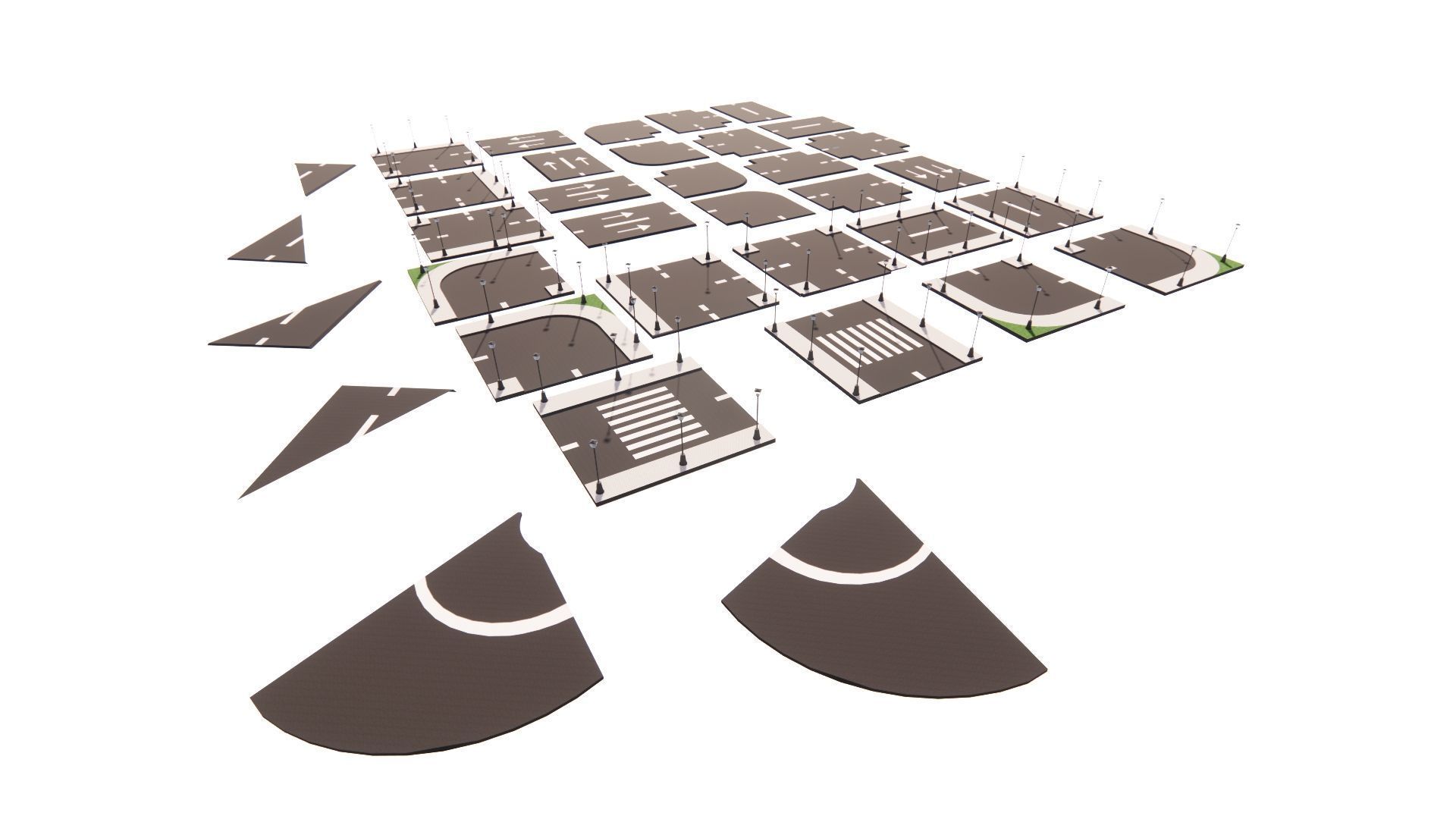 Road Pack - Extended-City Roads 3D model_3