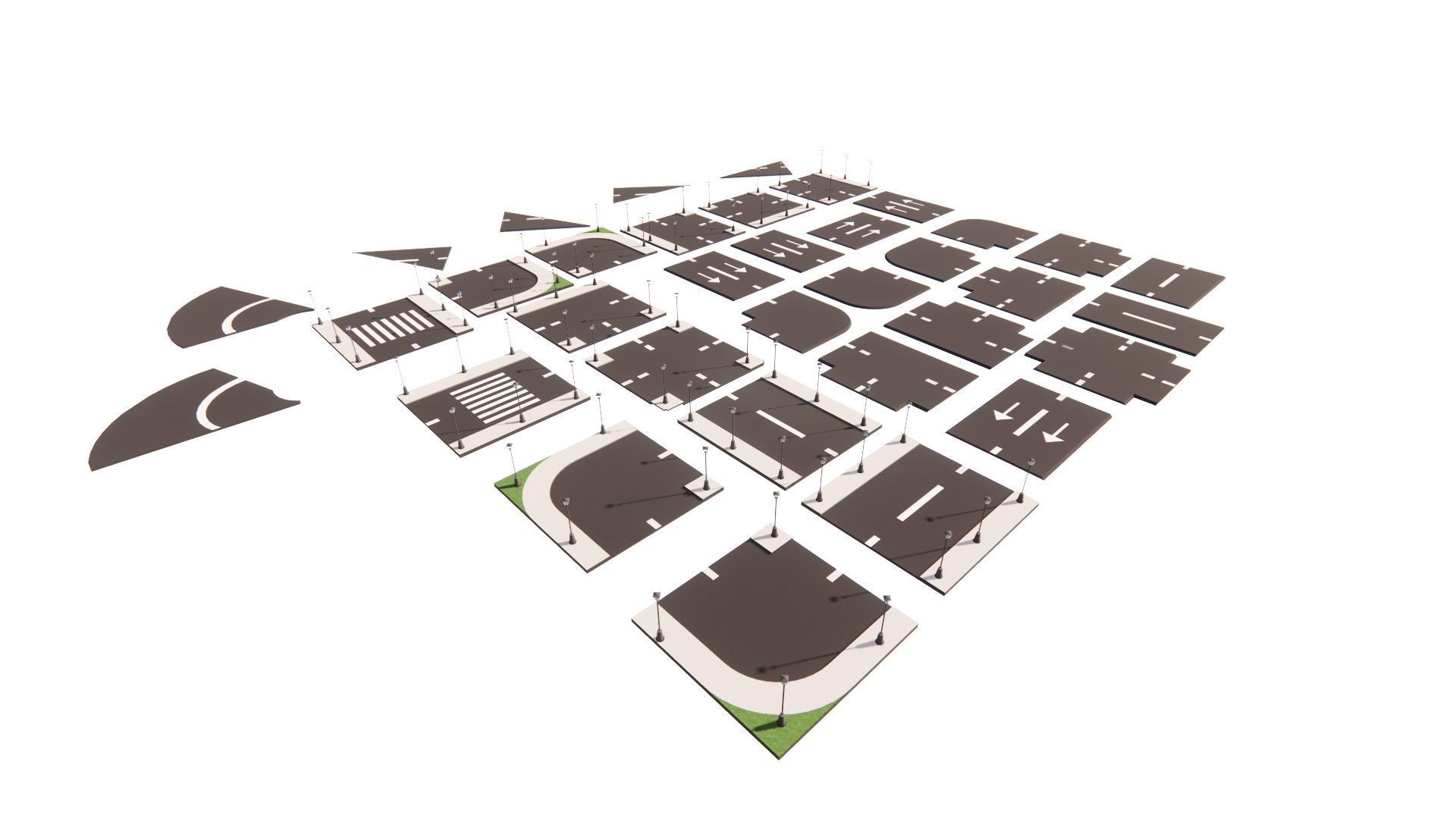 Road Pack - Extended-City Roads 3D model_1