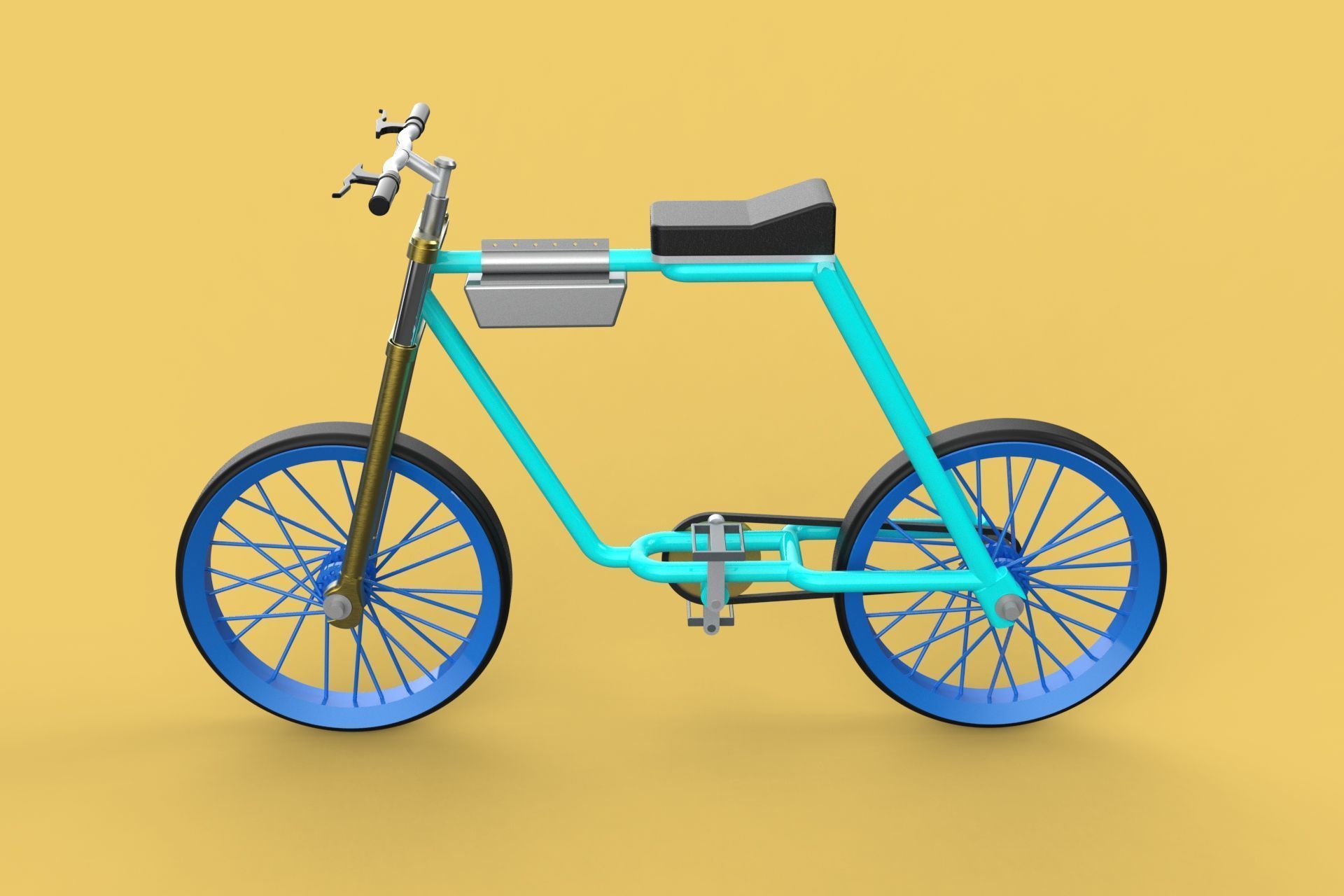 FAT BIKE EBIKE ELECTRIC BICYCLE RETRO 3D model_7