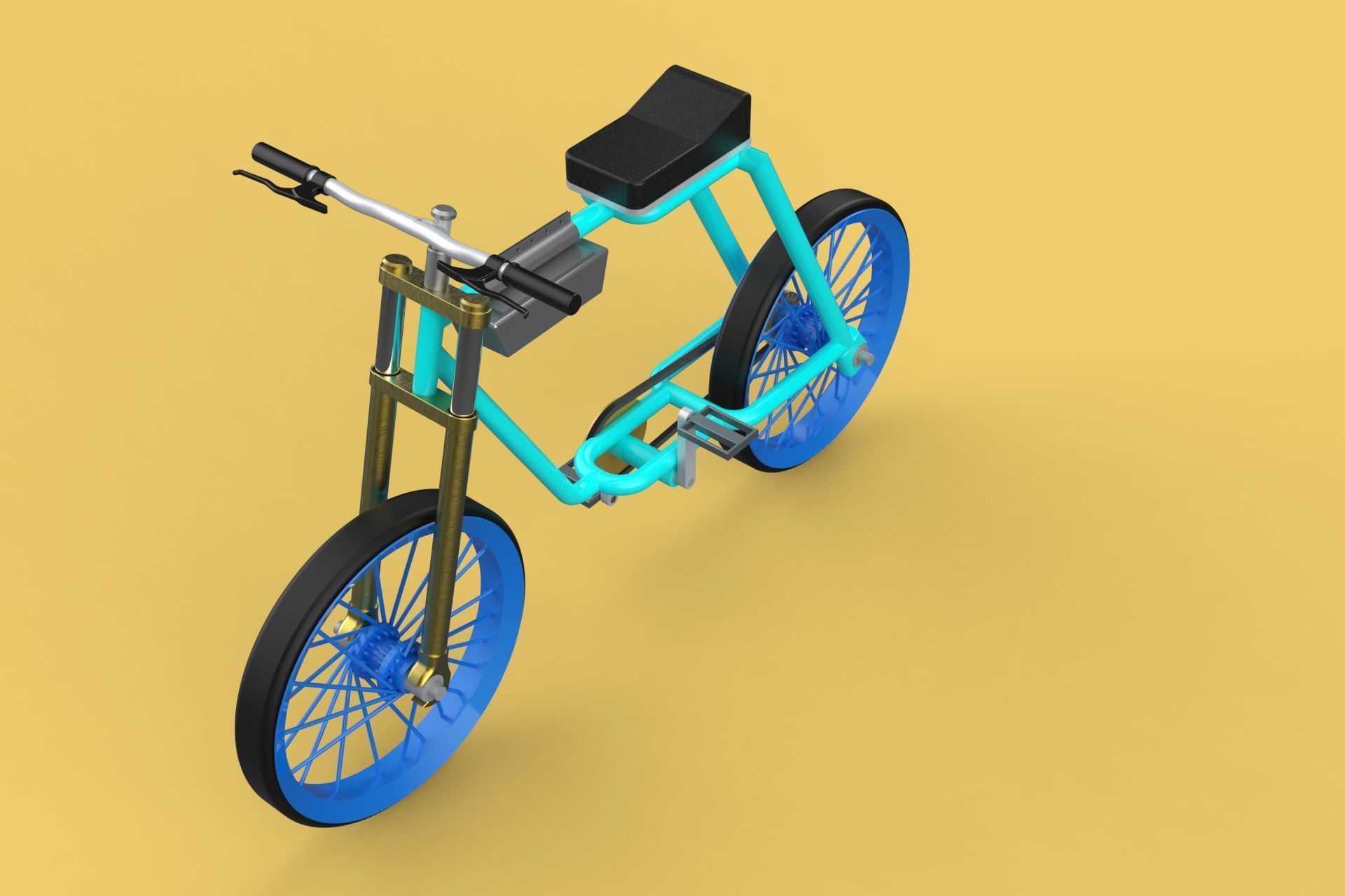 FAT BIKE EBIKE ELECTRIC BICYCLE RETRO 3D model_10