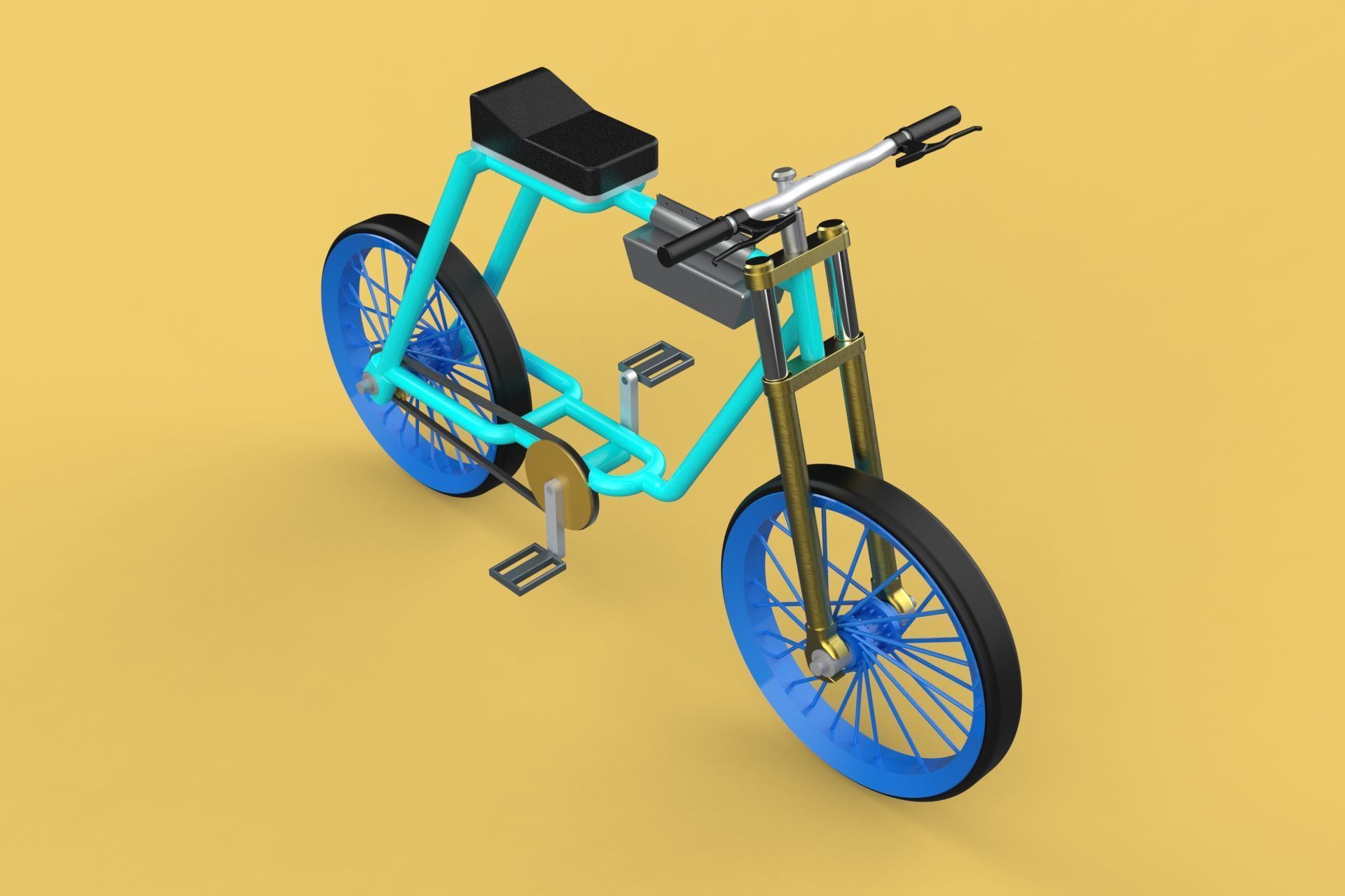 FAT BIKE EBIKE ELECTRIC BICYCLE RETRO 3D model_9