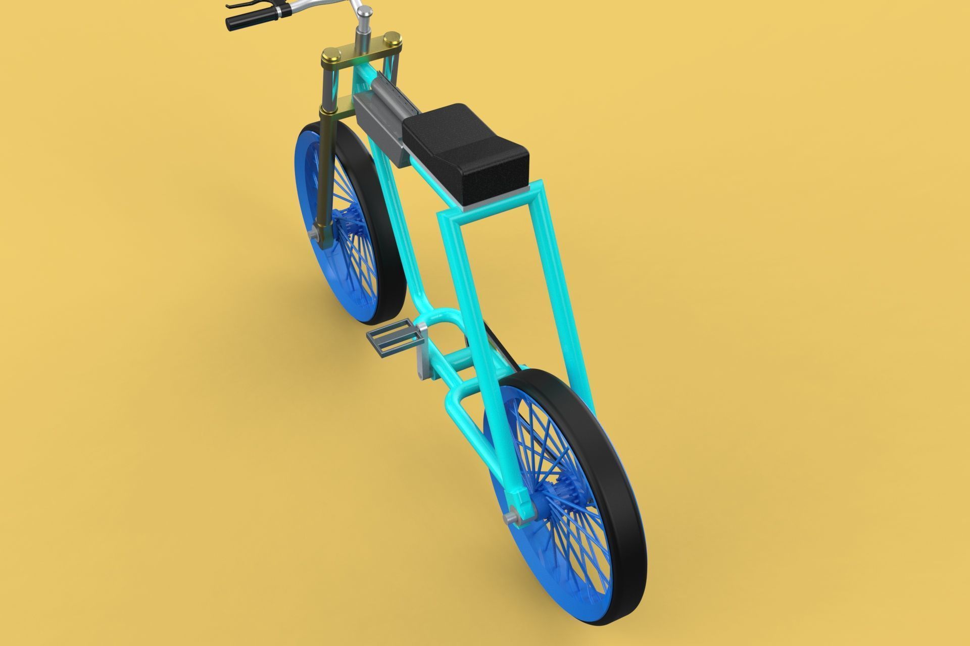 FAT BIKE EBIKE ELECTRIC BICYCLE RETRO 3D model_11