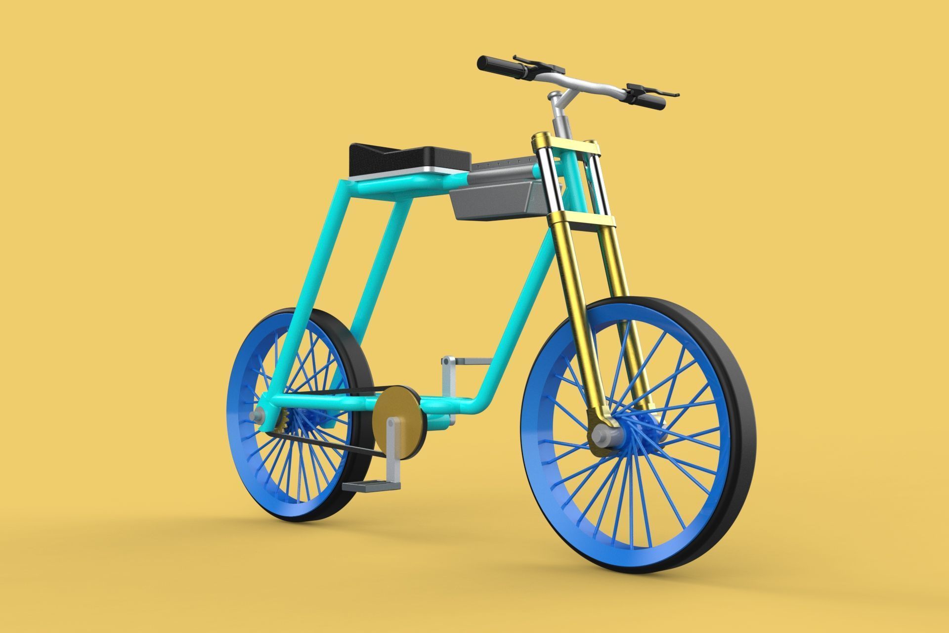 FAT BIKE EBIKE ELECTRIC BICYCLE RETRO 3D model_3
