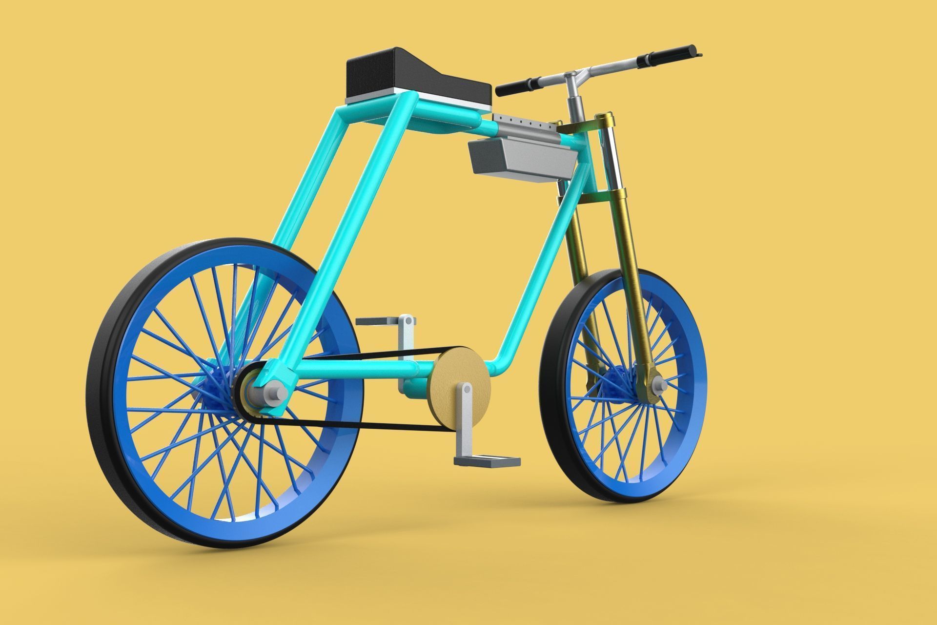 FAT BIKE EBIKE ELECTRIC BICYCLE RETRO 3D model_2