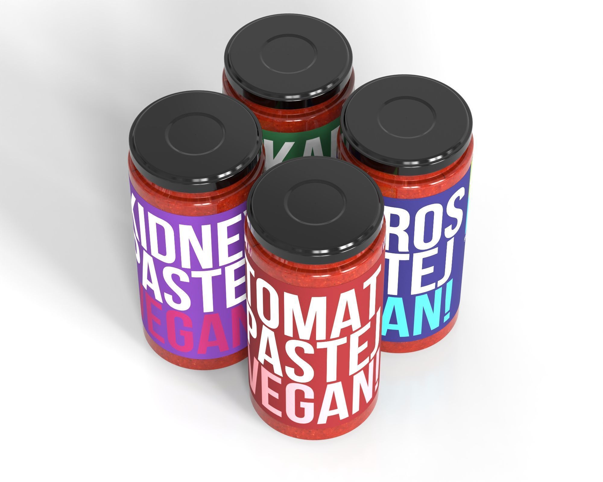 3D Model glass jar for sauce and other products 3D model_1