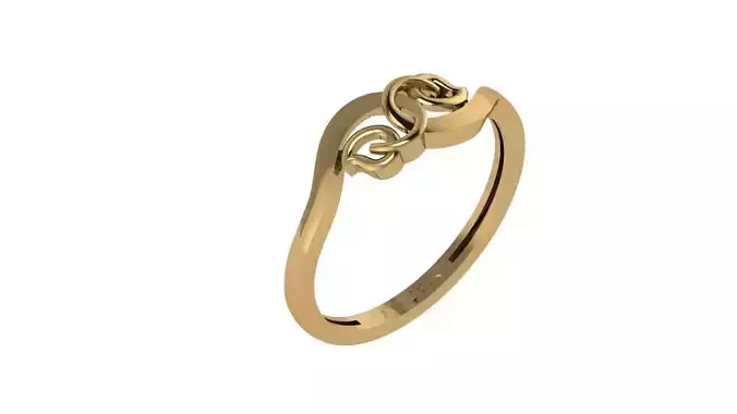 Double Leaf Gold Ring