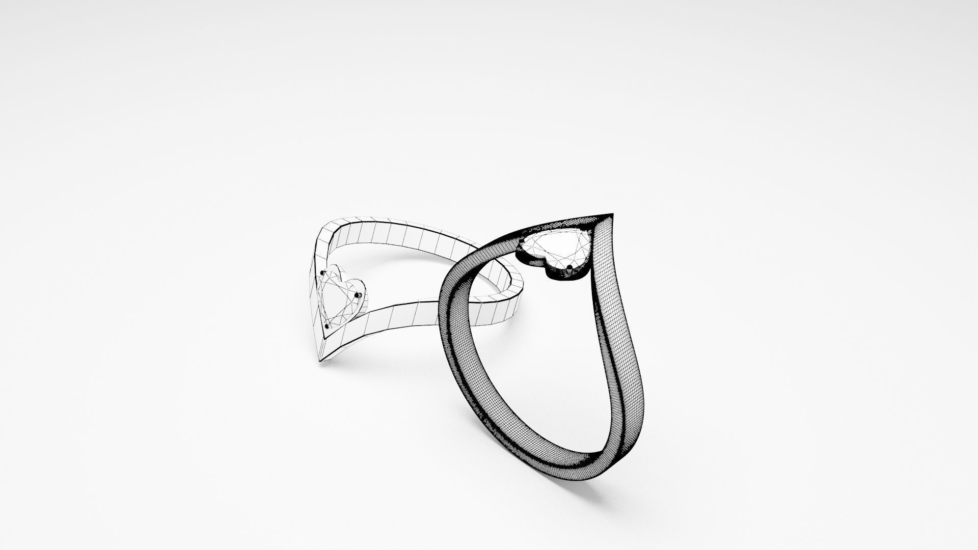 Heart Gold Ring 3D print model_7