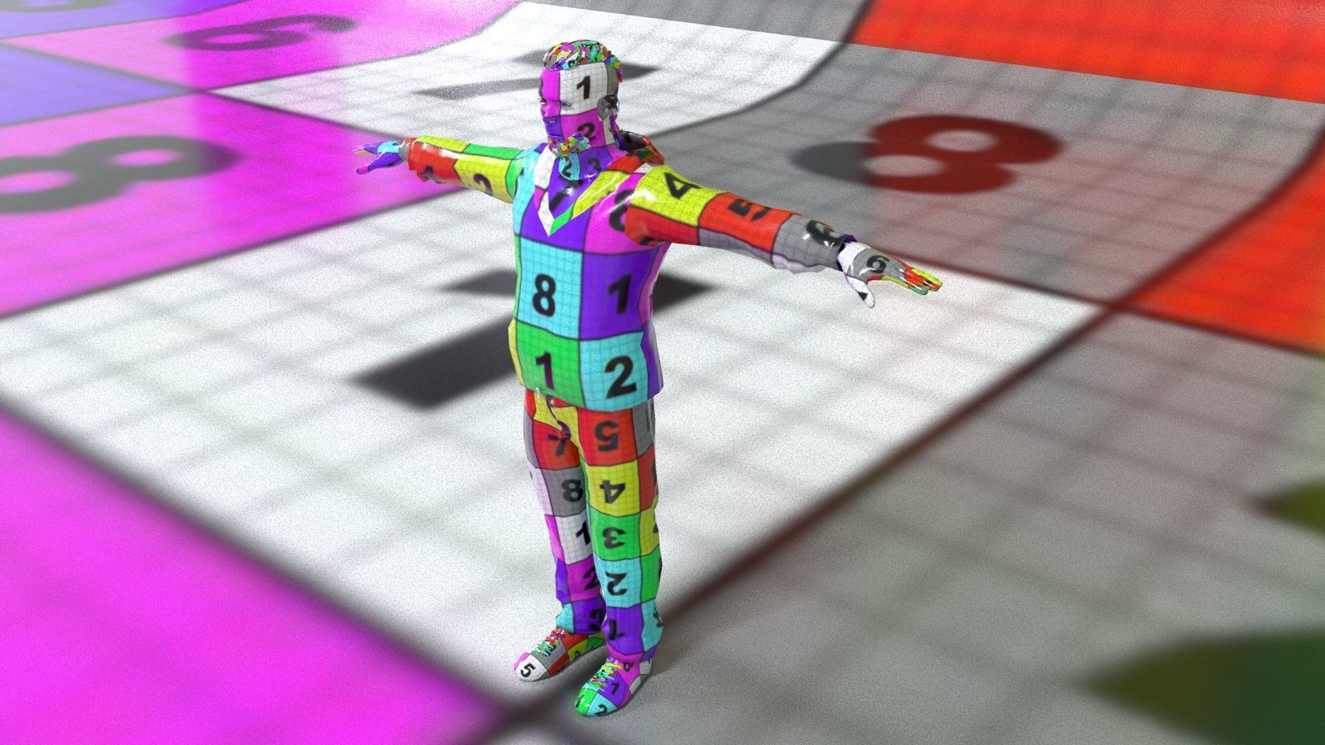 laos Male Hustler Game Character Low-poly 3D model_14