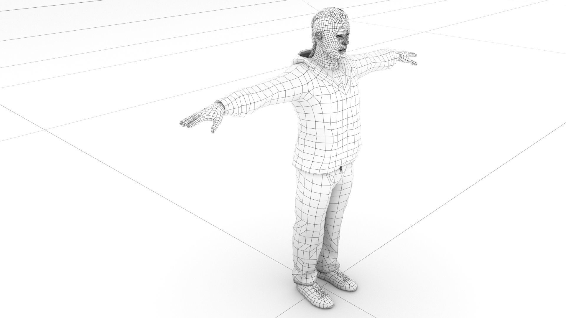 laos Male Hustler Game Character Low-poly 3D model_7