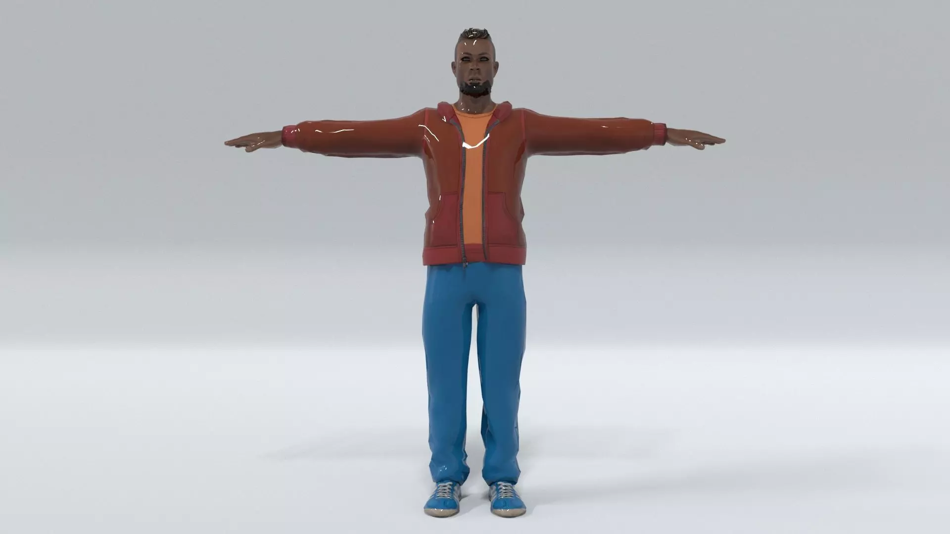 laos Male Hustler Game Character Low-poly 3D model_0