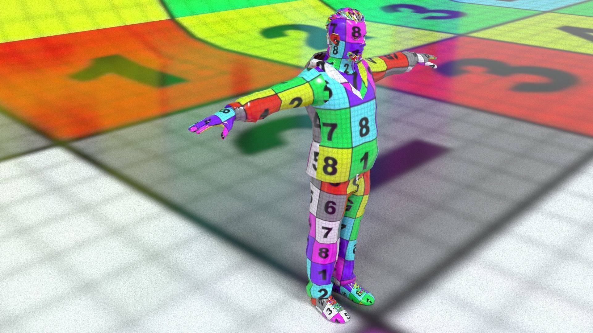 laos Male Hustler Game Character Low-poly 3D model_13