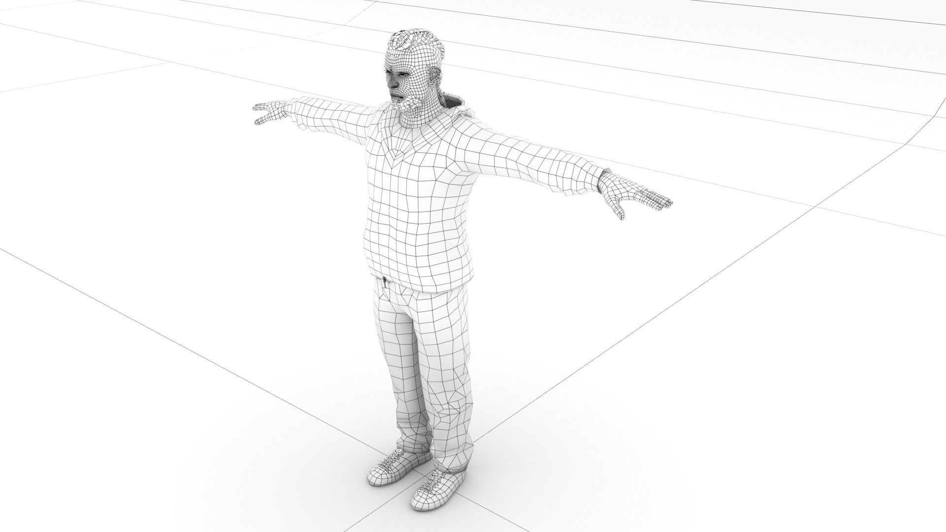 laos Male Hustler Game Character Low-poly 3D model_8