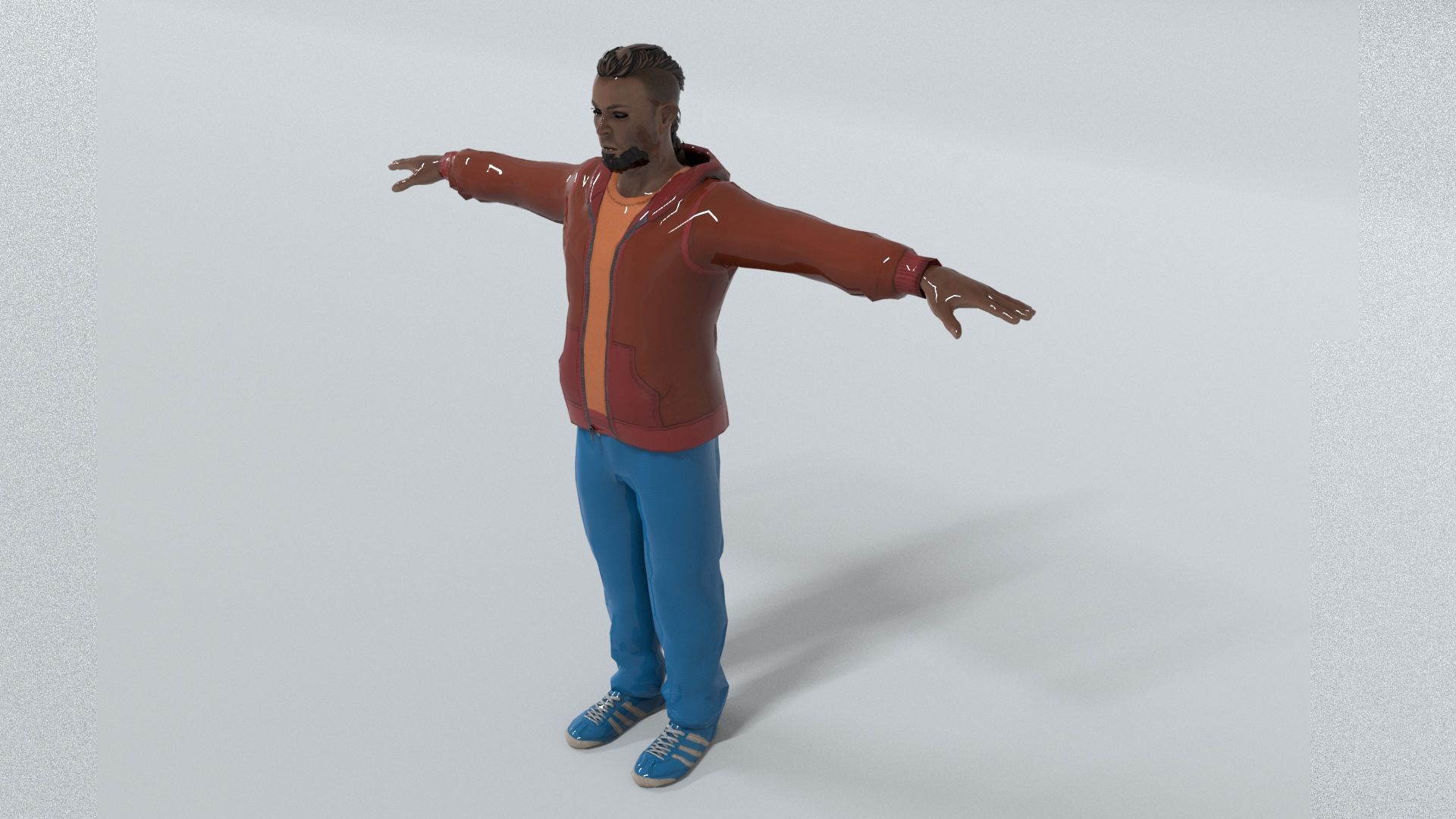 laos Male Hustler Game Character Low-poly 3D model_2