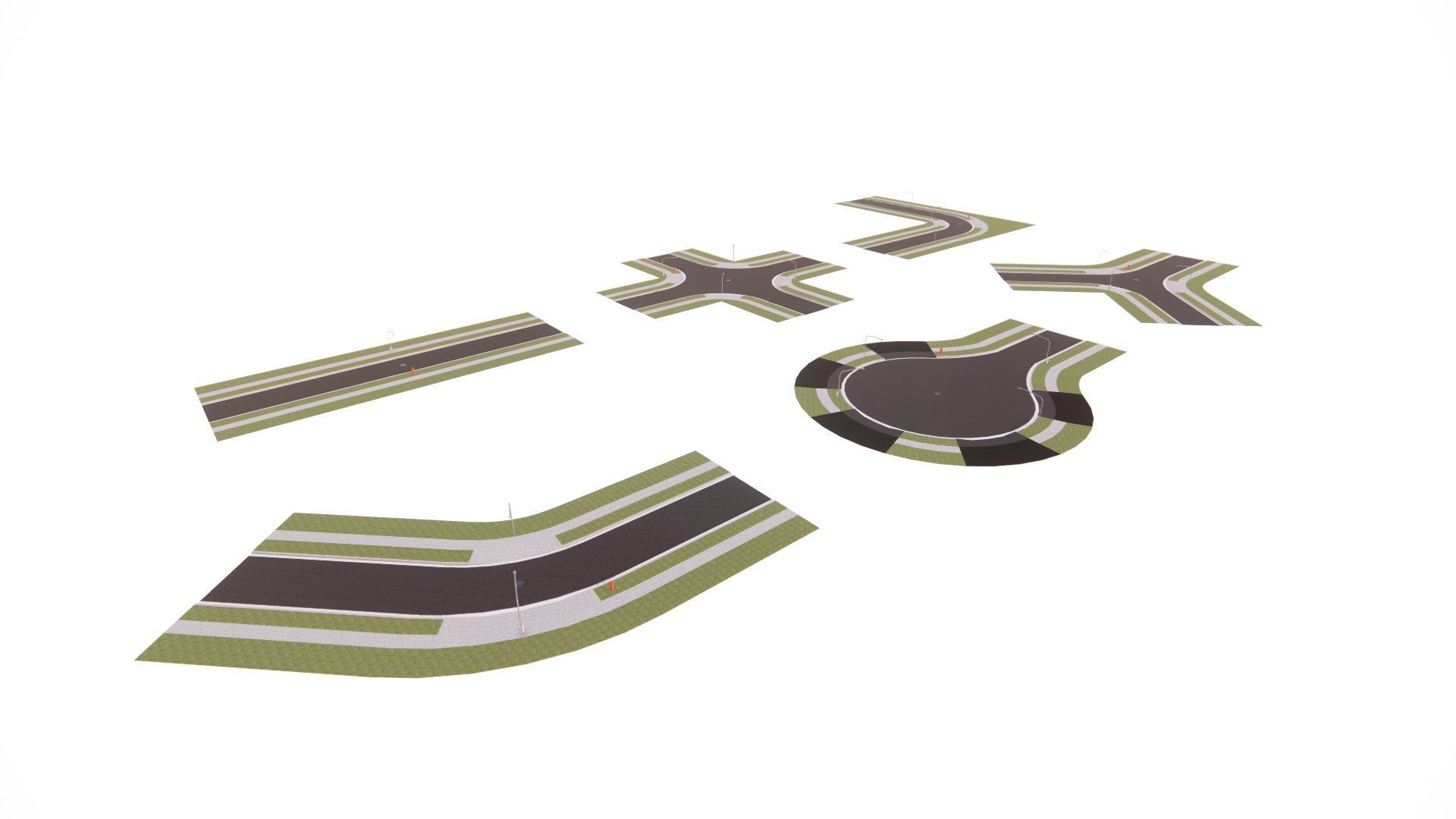 Road Pack - Extended-City Roads 3D model_11