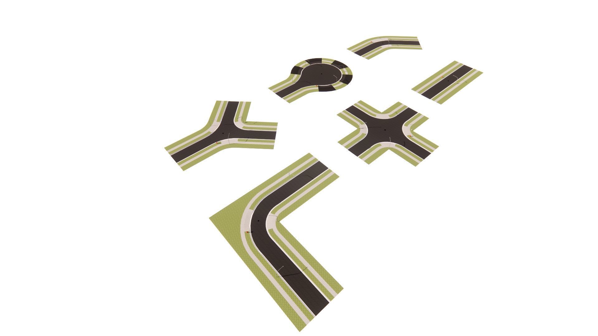 Road Pack - Extended-City Roads 3D model_17