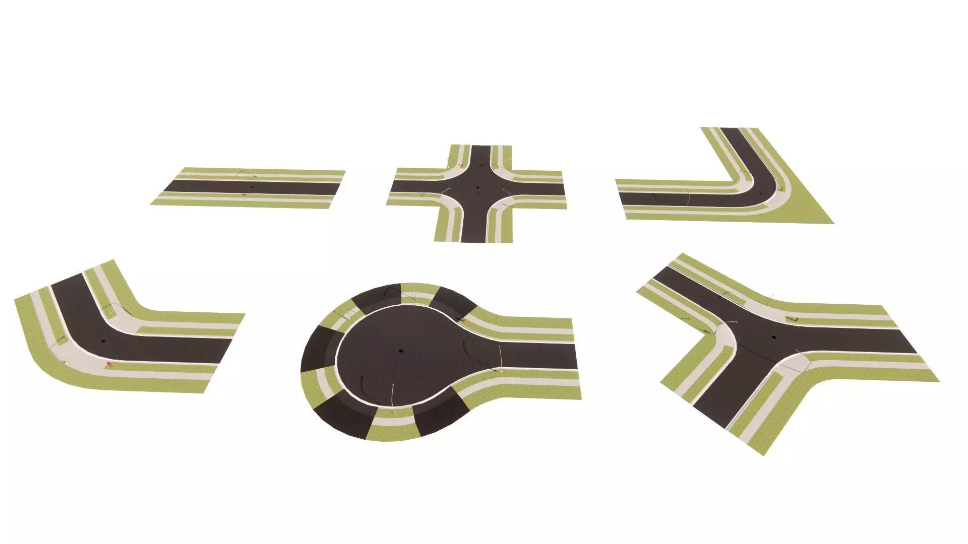 Road Pack - Extended-City Roads 3D model_0