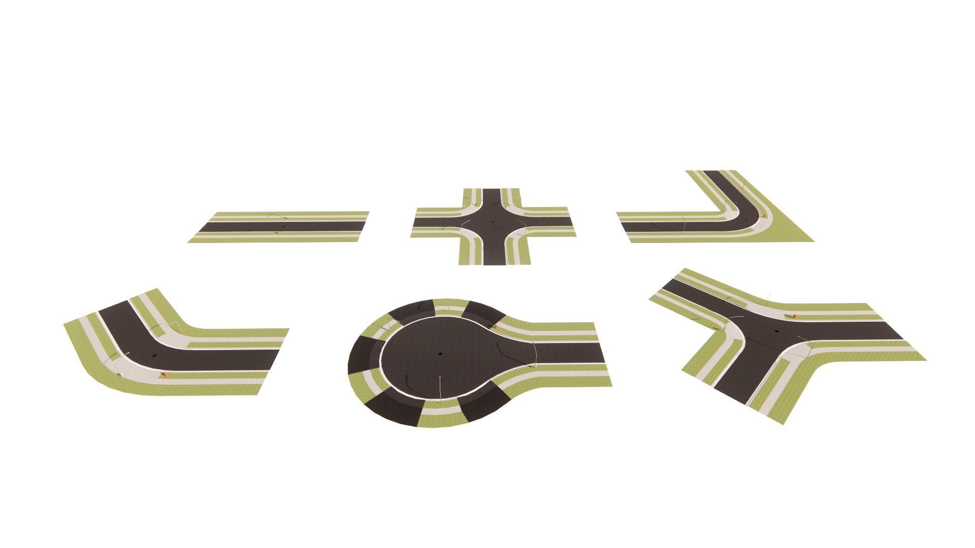 Road Pack - Extended-City Roads 3D model_3