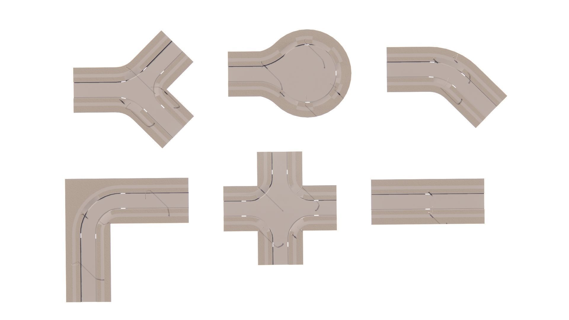 Road Pack - Extended-City Roads 3D model_1
