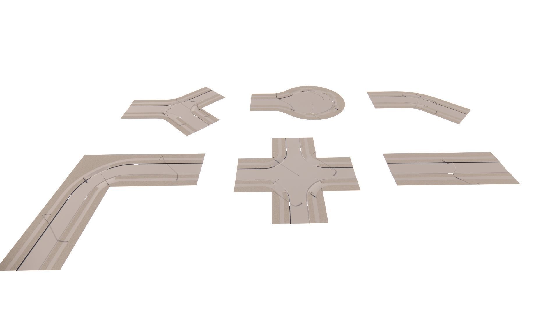 Road Pack - Extended-City Roads 3D model_14