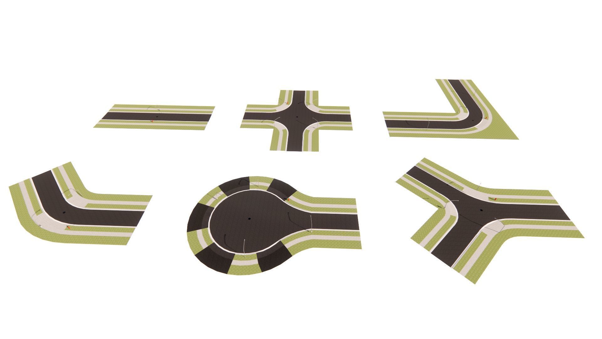 Road Pack - Extended-City Roads 3D model_16