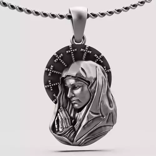 Holy mary pendant silver gold printable jewelry 3D model 3D print model