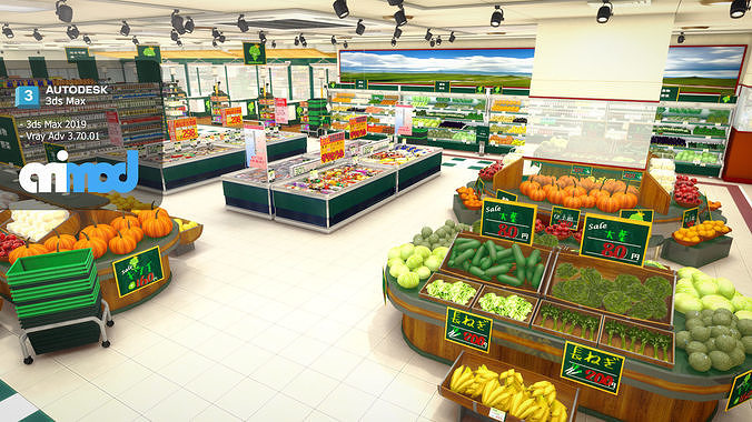Japanese Supermarket 3D model 5