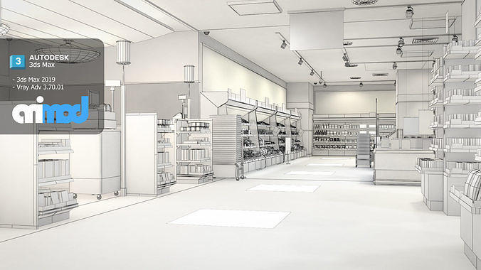 Japanese Supermarket 3D model 7
