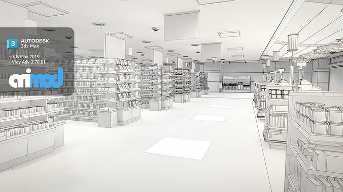Japanese Supermarket 3D model 6