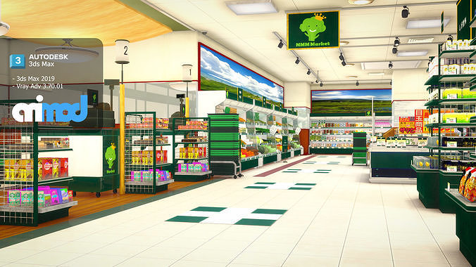 Japanese Supermarket 3D model 2