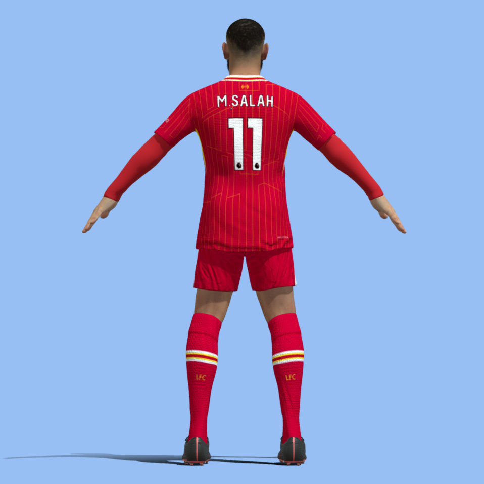 T-Pose Rigged Salah Liverpool 24-25 3D model_3