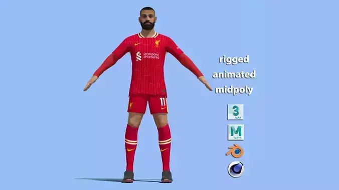 T-Pose Rigged Salah Liverpool 24-25