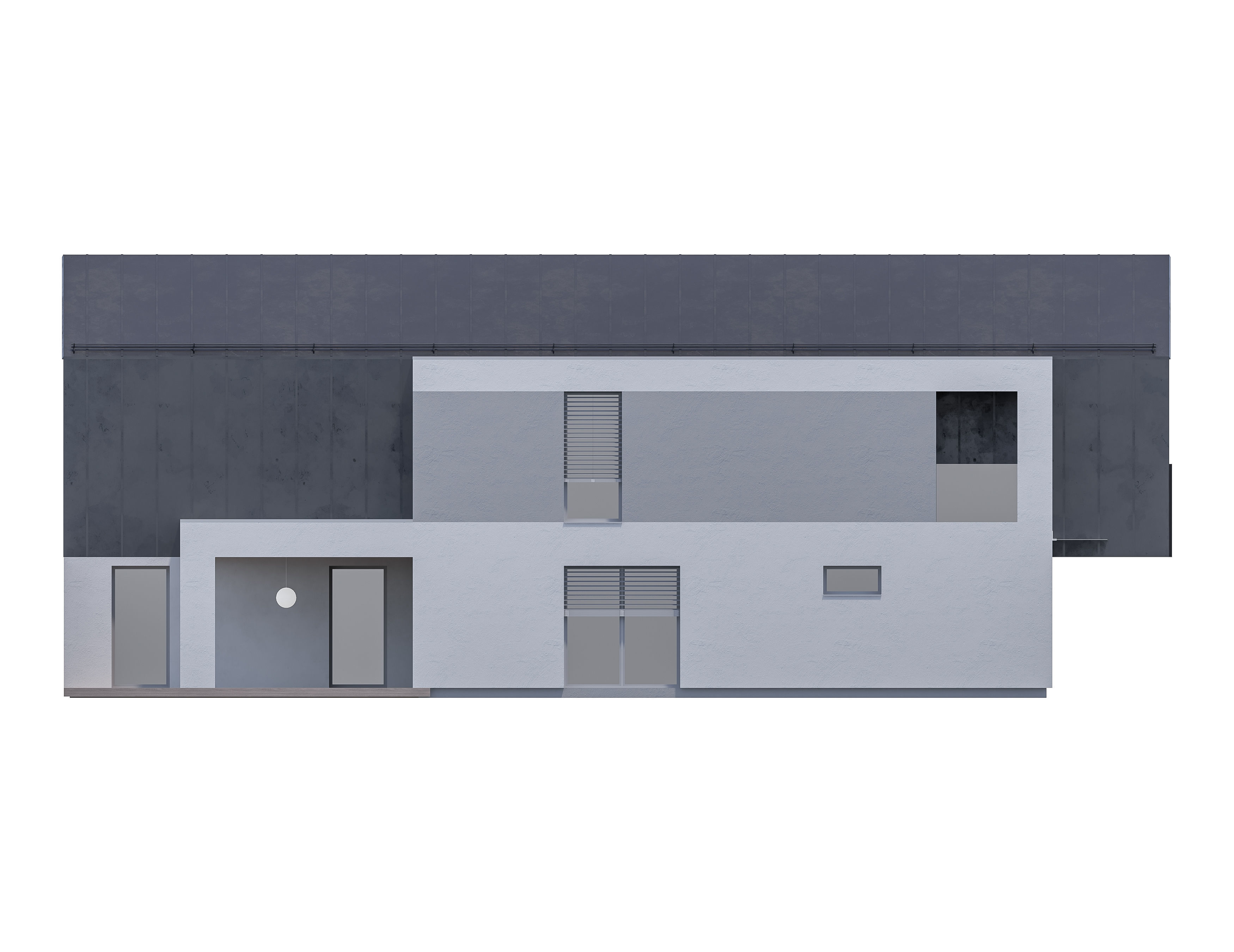 Family House 27 - Created with fully parametric Revit Families Low-poly 3D model_6