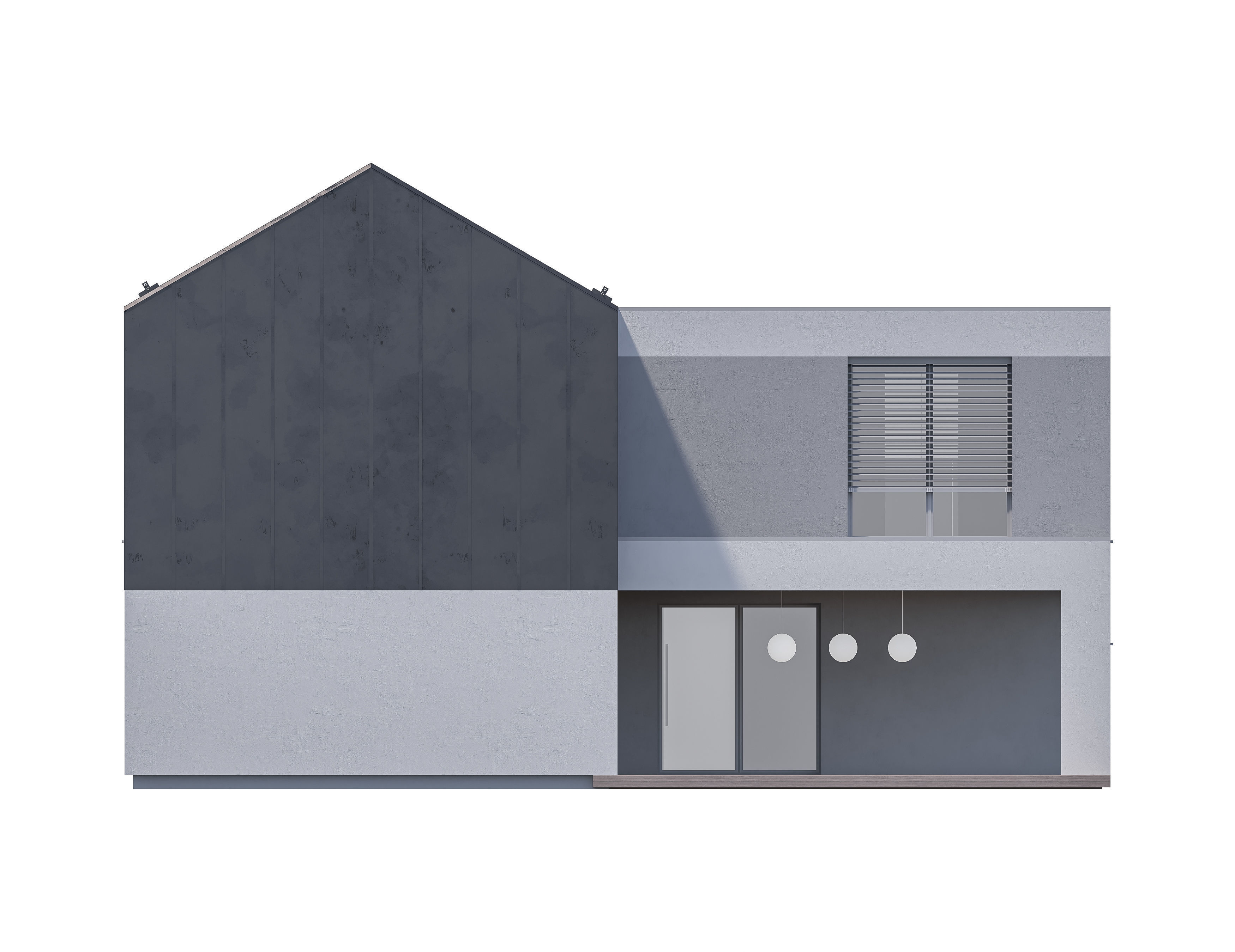 Family House 27 - Created with fully parametric Revit Families Low-poly 3D model_7