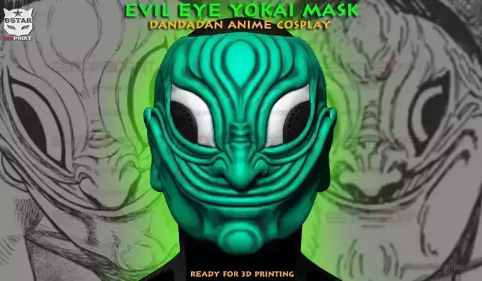 Evil Eye Yokai Mask - Dandadan  Anime Cospla 3D print model