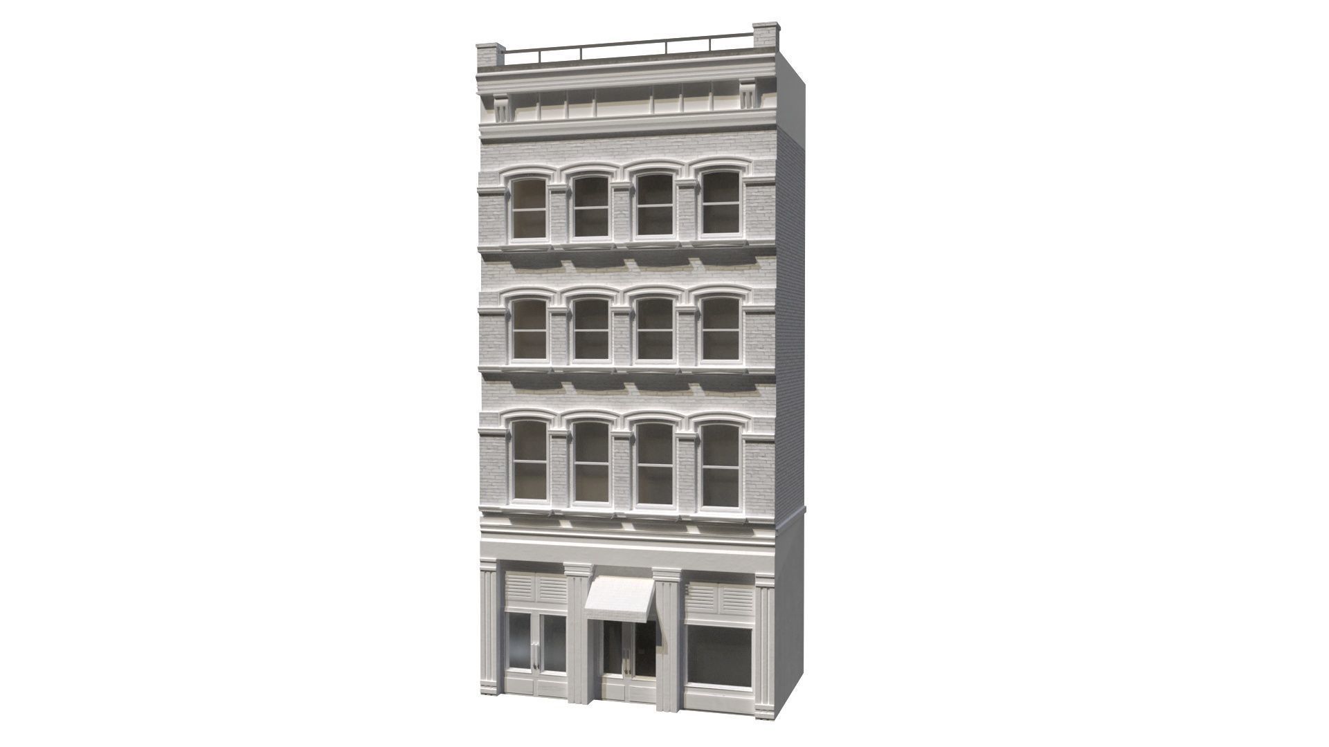 LowPoly FACADE Townhouse Low-poly 3D model_11