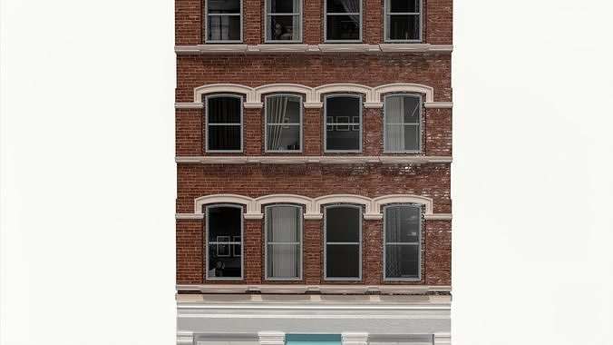 LowPoly FACADE Townhouse Low-poly 3D model 4