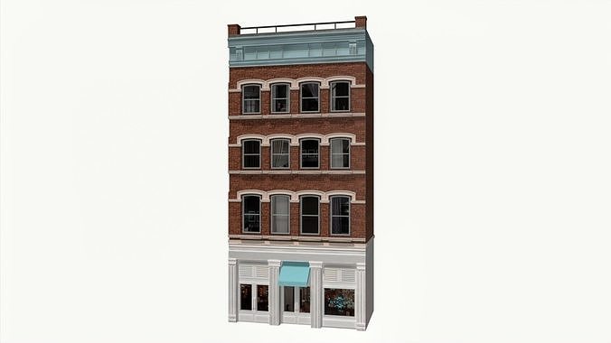 LowPoly FACADE Townhouse Low-poly 3D model