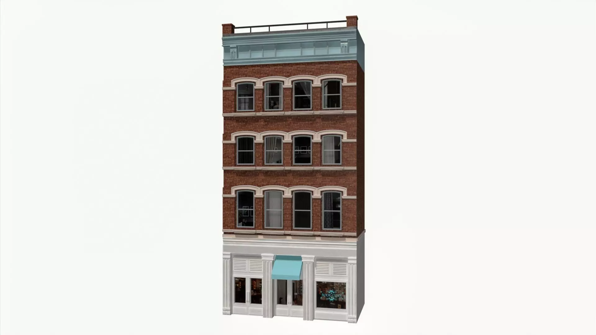LowPoly FACADE Townhouse Low-poly 3D model_0
