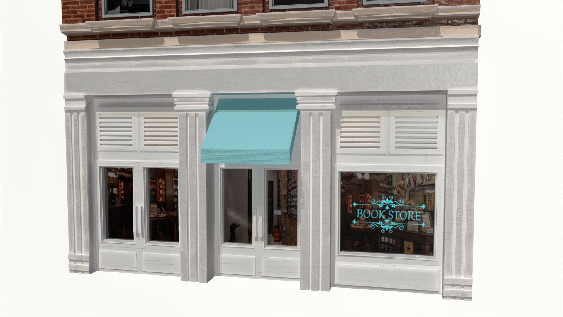 LowPoly FACADE Townhouse Low-poly 3D model_8