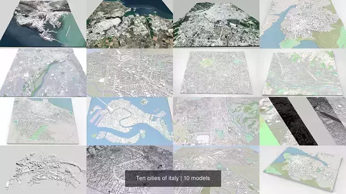 Ten cities of Italy 3D Model Collection