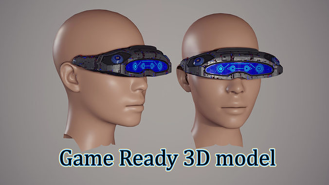 Sci fi Glasses Goggles 2 Low-poly 3D model