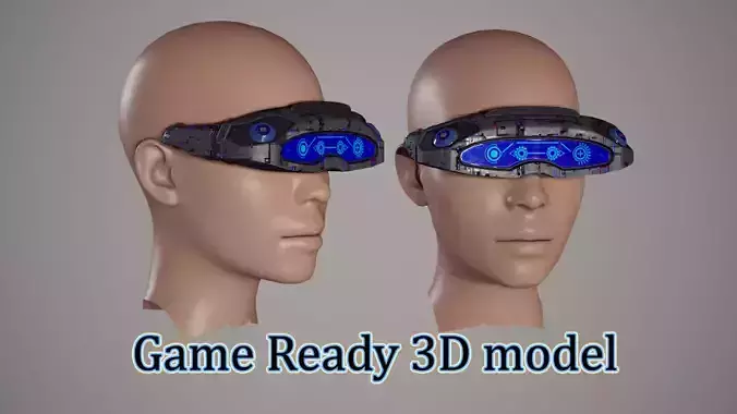 Sci fi Glasses Goggles 2 Low-poly 3D model