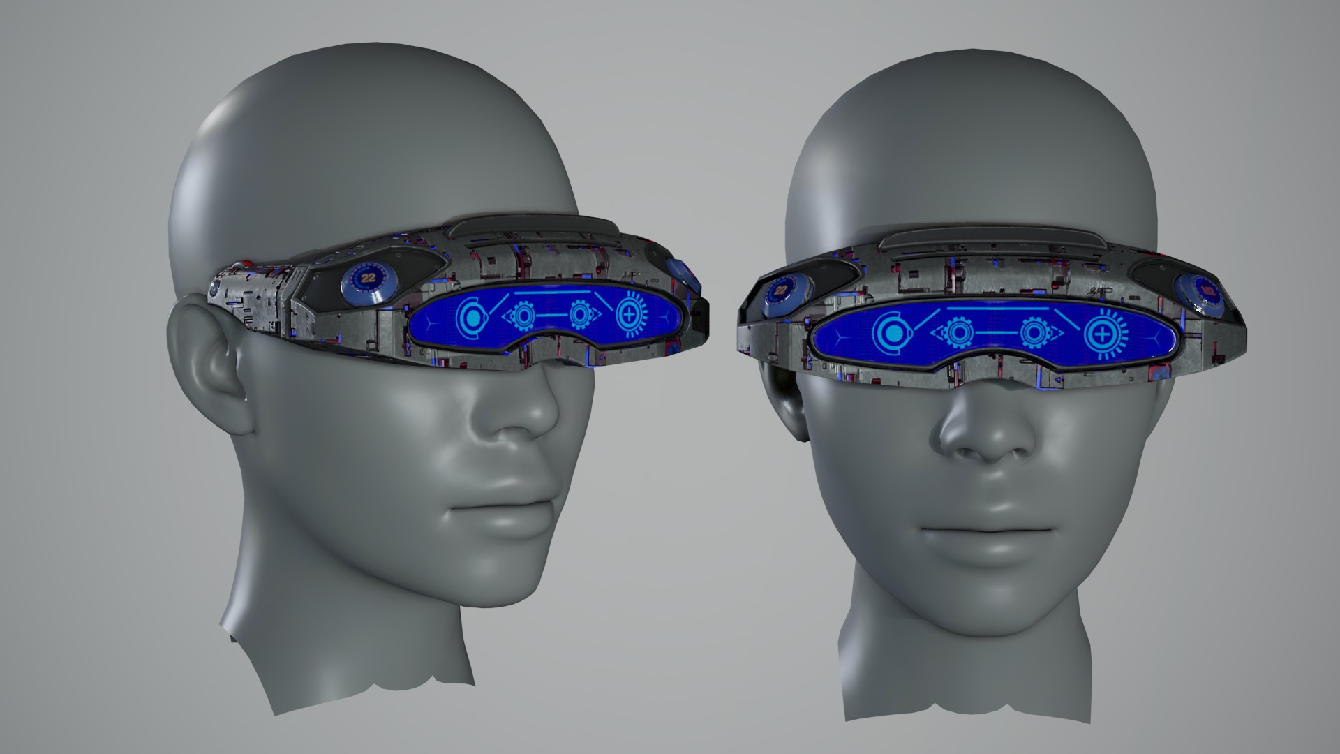 Sci fi Glasses Goggles 2 Low-poly 3D model_4