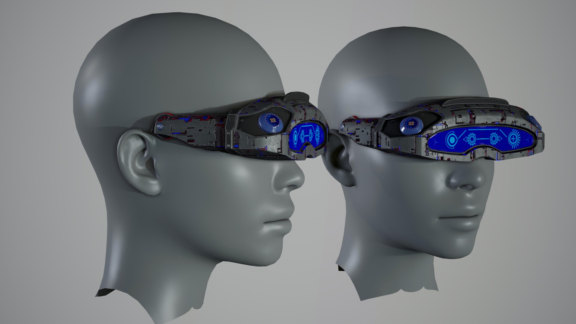 Sci fi Glasses Goggles 2 Low-poly 3D model_1