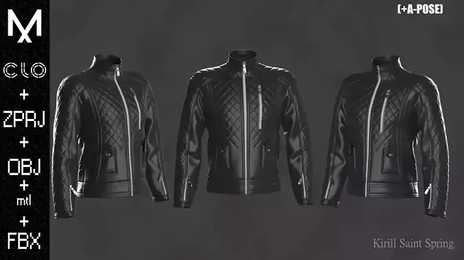 New Jacket Male Marvelous designer Clo3d OBJ mtl FBX ZPRJ