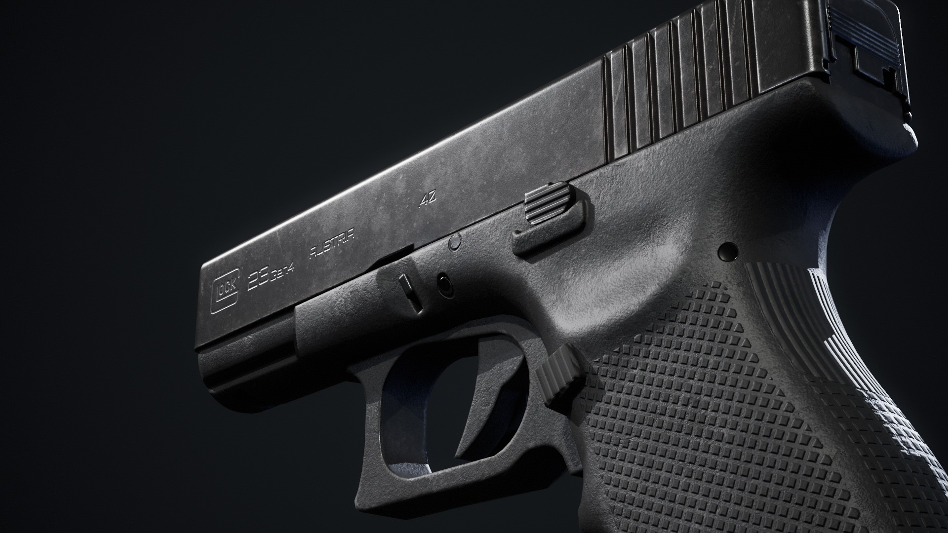 Glock Low-poly 3D model_3