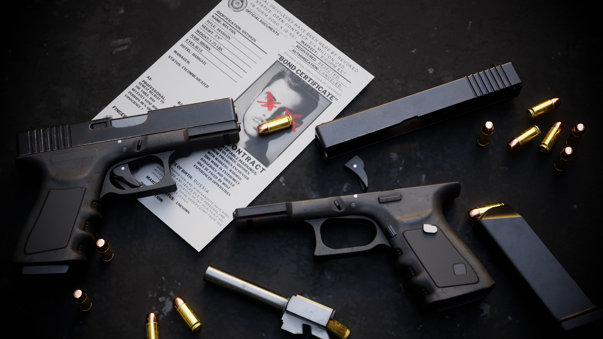 Glock Low-poly 3D model_7