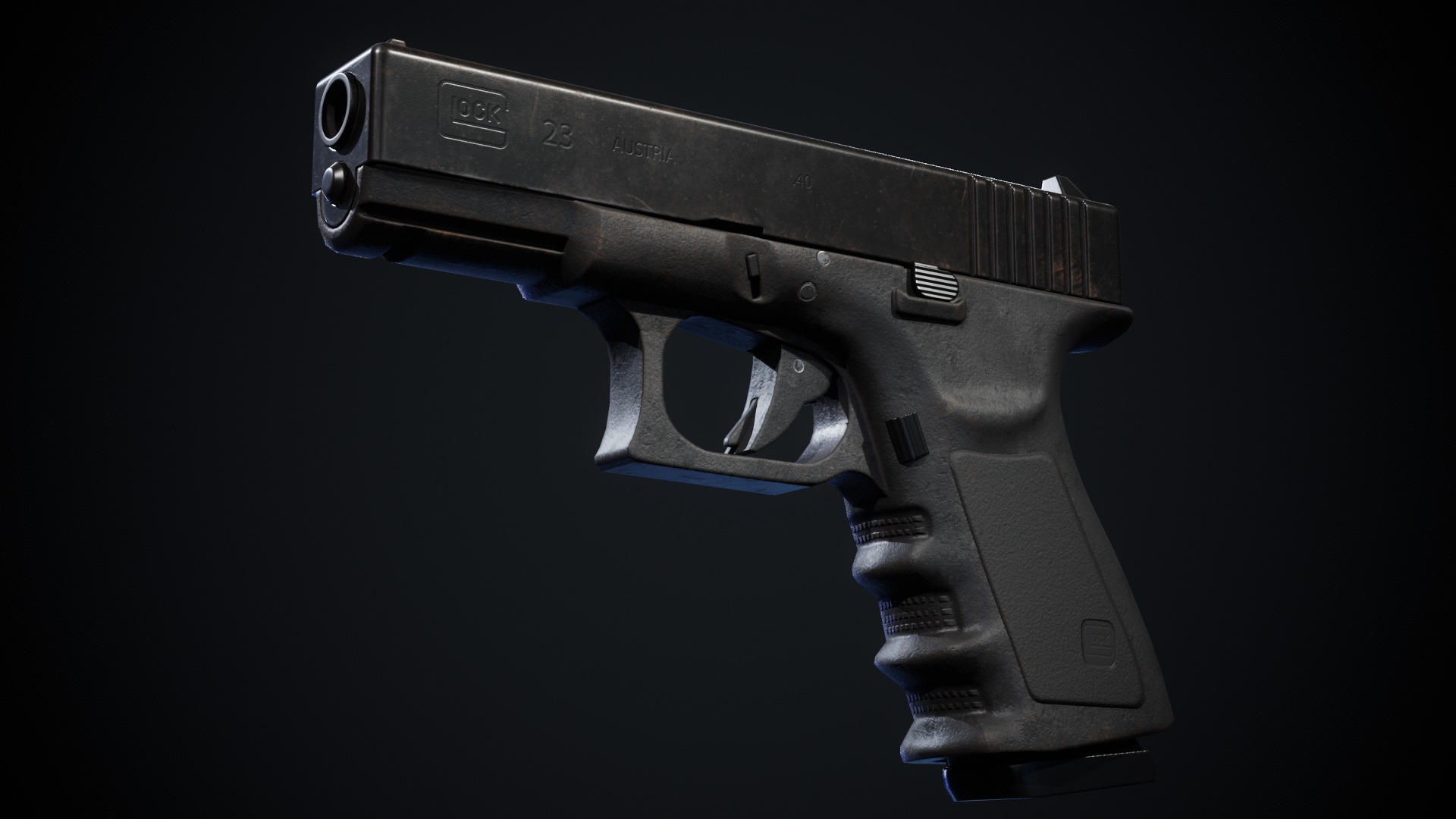 Glock Low-poly 3D model_1